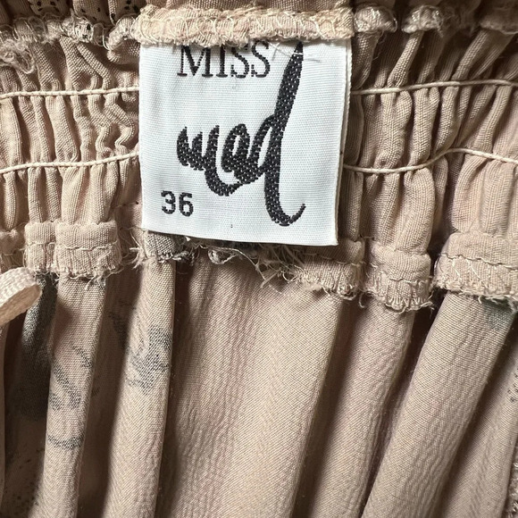 Vintage Miss Mod Marilyn Monroe print midi skirt tan black size 6/Medium - Picture 12 of 13